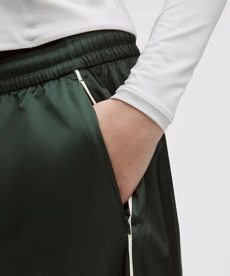 Stretch Satin Nylon Mid-Rise Pant