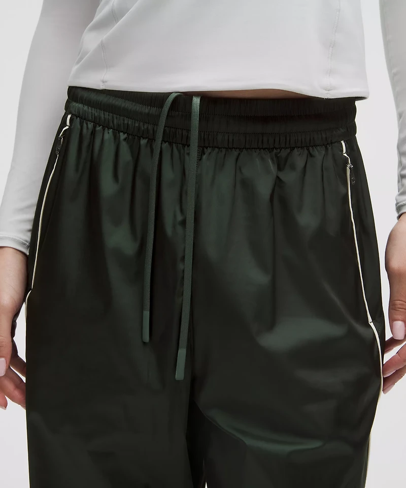 Stretch Satin Nylon Mid-Rise Pant