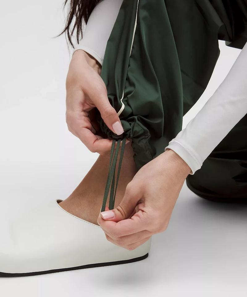 Stretch Satin Nylon Mid-Rise Pant