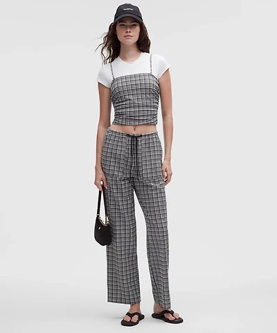 Seersucker Check Mid-Rise Pull-On Pant | Women's Pants