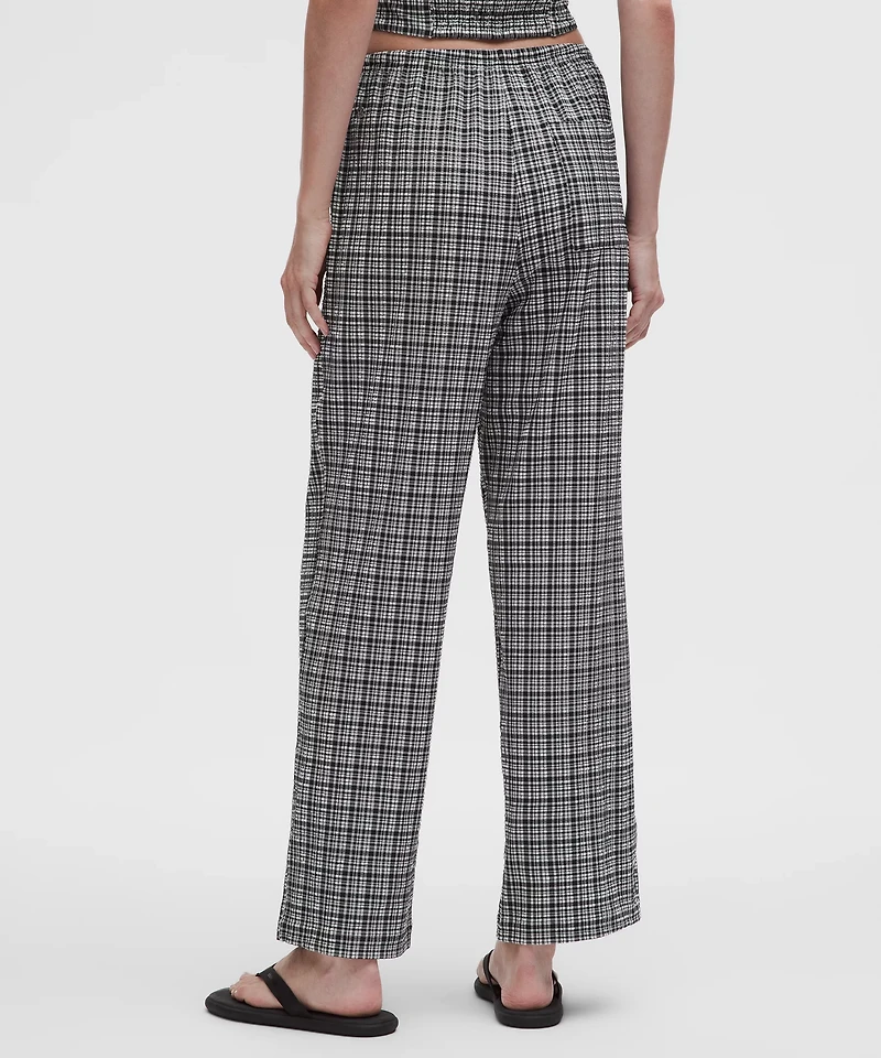 Seersucker Check Mid-Rise Pull-On Pant | Women's Pants