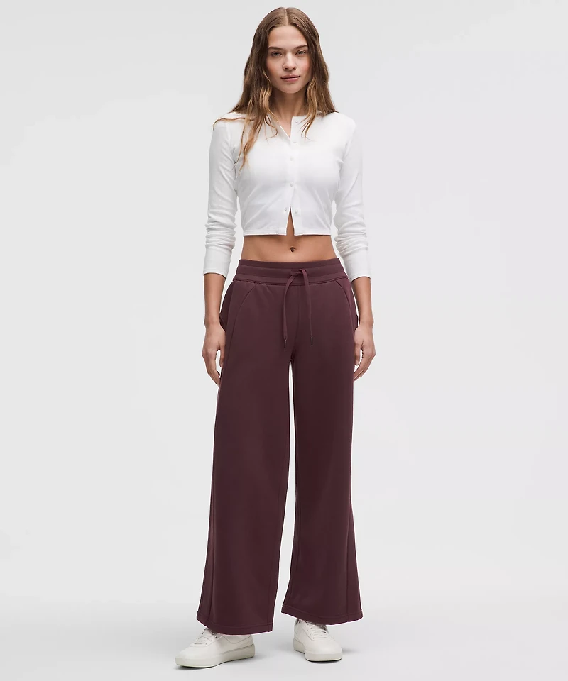 Scuba Mid-Rise Wide-Leg Pant *Short | Women's Sweatpants