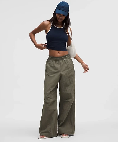 Crinkle Nylon Relaxed Parachute Pant | Women's Pants
