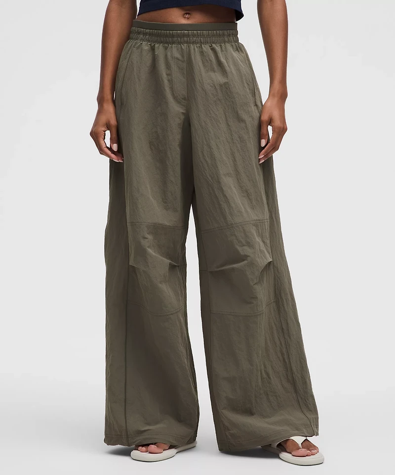 Crinkle Nylon Relaxed Parachute Pant | Women's Pants