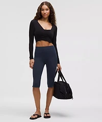Groove High-Rise Notched-Hem Crop 15" | Women's Capris