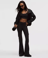 Groove High-Rise Ribbed Wide-Flare Pant