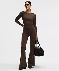 Groove High-Rise Ribbed Wide-Flare Pant