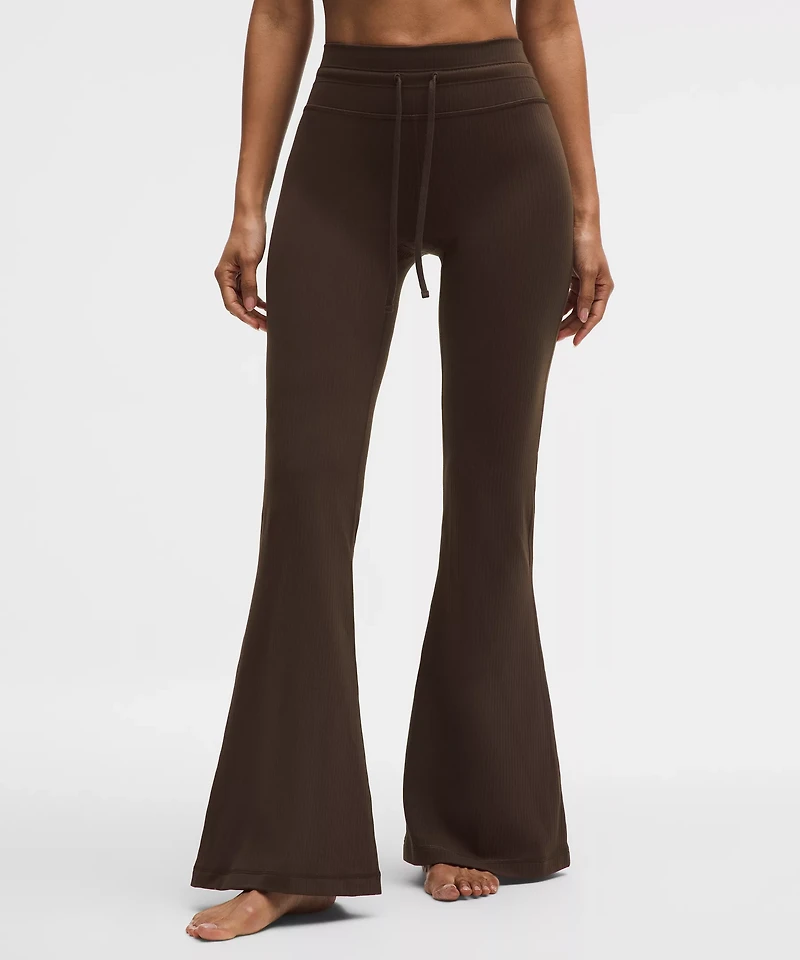 Groove High-Rise Ribbed Wide-Flare Pant