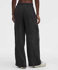Matte Satin Relaxed-Fit Mid-Rise Cargo Pant