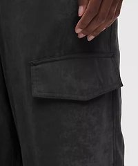 Matte Satin Relaxed-Fit Mid-Rise Cargo Pant