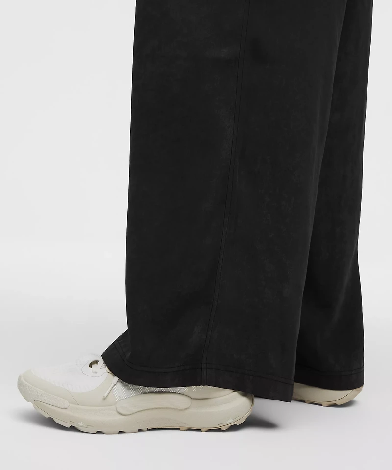 Matte Satin Relaxed-Fit Mid-Rise Cargo Pant