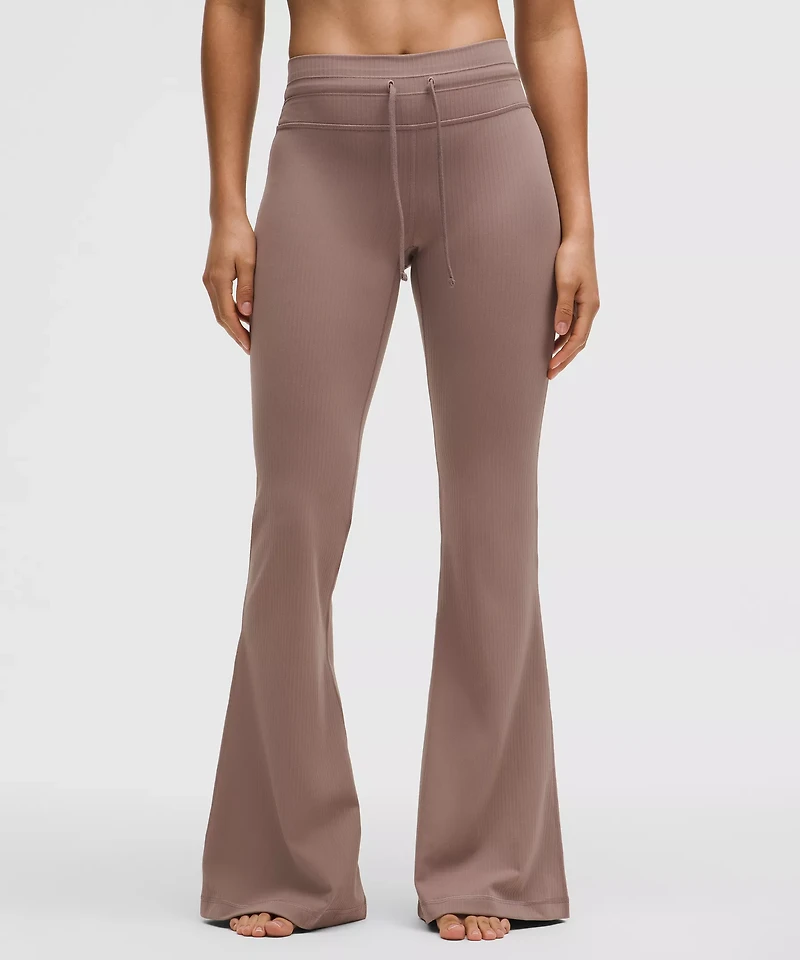 Groove High-Rise Ribbed Wide-Flare Pant