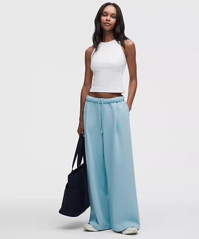 French Terry Mid-Rise Wide-Leg Pant