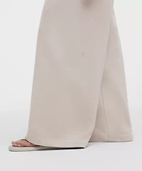French Terry Mid-Rise Wide-Leg Pant