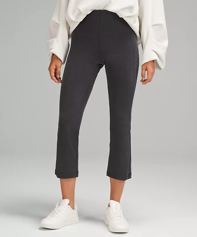 Ribbed Softstreme Zip-Leg High-Rise Cropped Pant 25" | Women's Capris