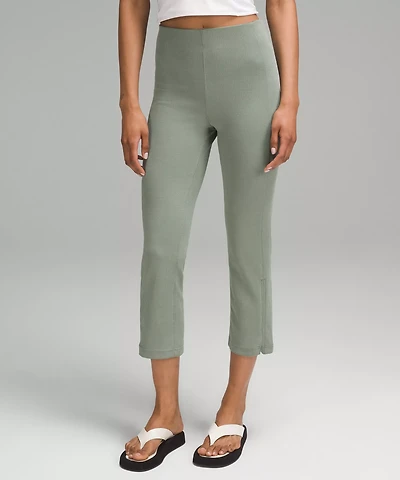 Ribbed Softstreme Zip-Leg High-Rise Cropped Pant 25" | Women's Capris
