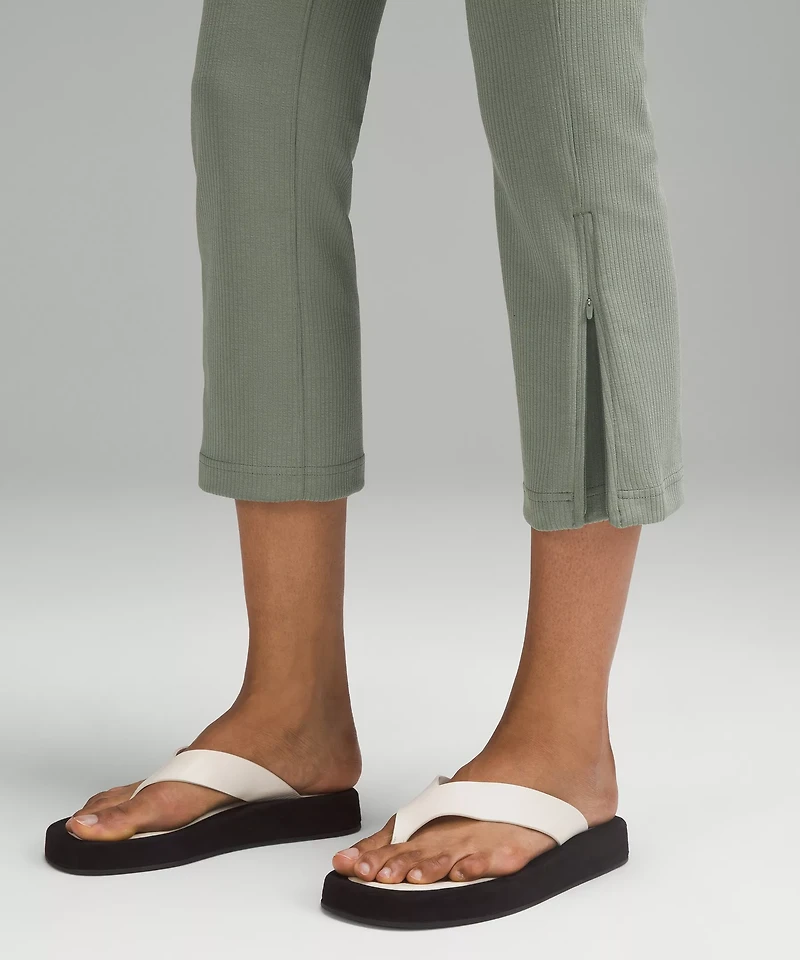 Ribbed Softstreme Zip-Leg High-Rise Cropped Pant 25" | Women's Capris
