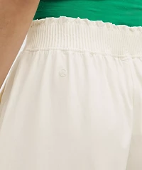 Stretch Woven Ruffle-Waist Wide-Leg Cropped Pant | Women's Capris