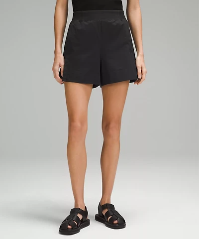 Stretch Woven Relaxed-Fit High-Rise Short 4" | Women's Shorts