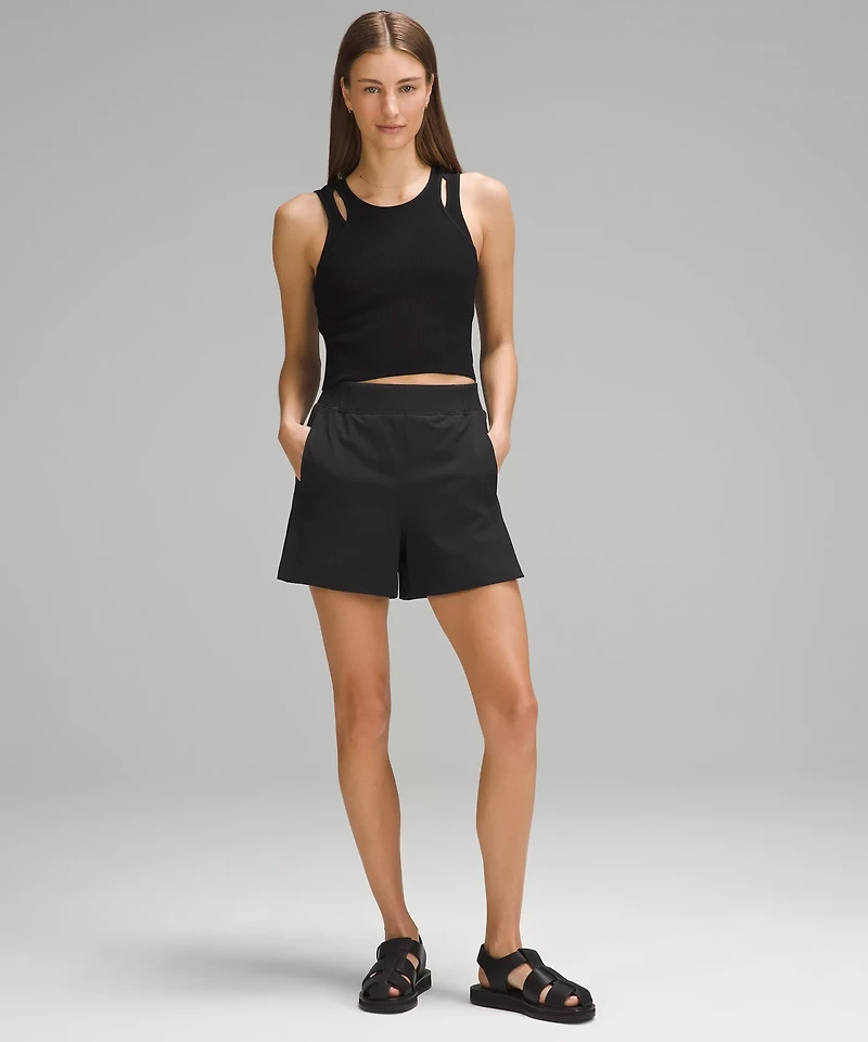 Stretch Woven Relaxed-Fit High-Rise Short 4" | Women's Shorts