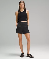 Stretch Woven Relaxed-Fit High-Rise Short 4" | Women's Shorts