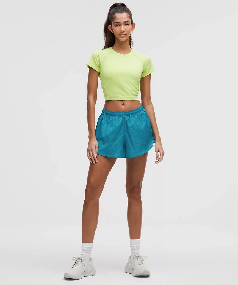 Dolphin-Hem Mid-Rise Running Short 3"