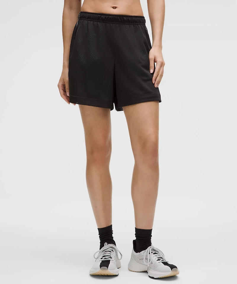 Double-Layered Mesh Mid-Rise Short 5" | Women's Shorts