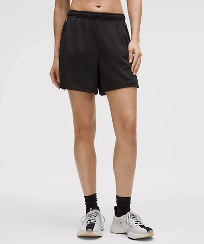 Double-Layered Mesh Mid-Rise Short 5" | Women's Shorts