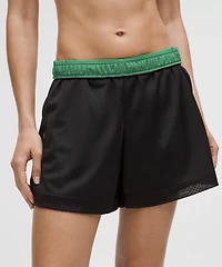 Double-Layered Mesh Mid-Rise Short 5" | Women's Shorts