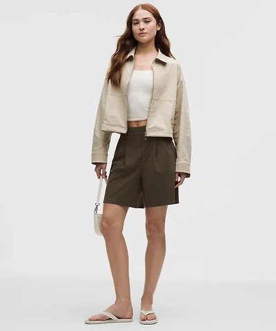 Daydrift Pleated High-Rise Short 7"