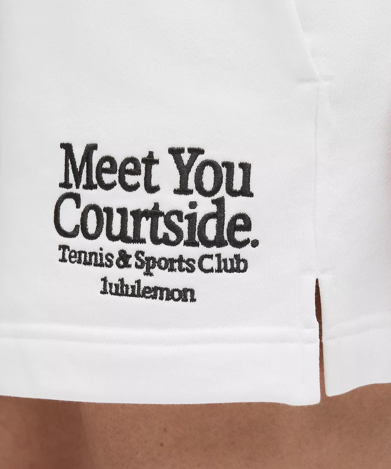 French Terry Mid-Rise Tennis Short *Graphic