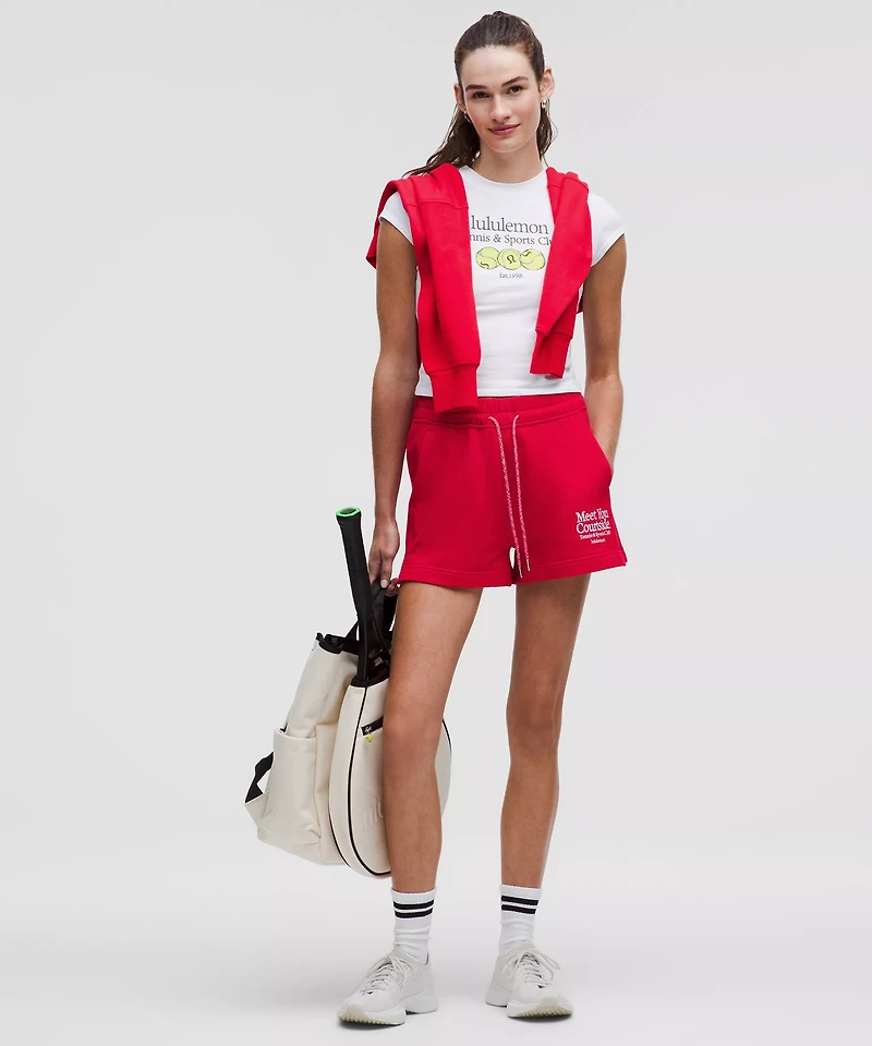 French Terry Mid-Rise Tennis Short *Graphic