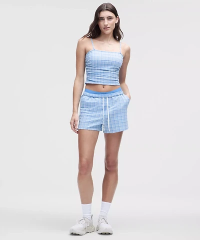 Seersucker Check Mid-Rise Pull-On Short 3" | Women's Shorts