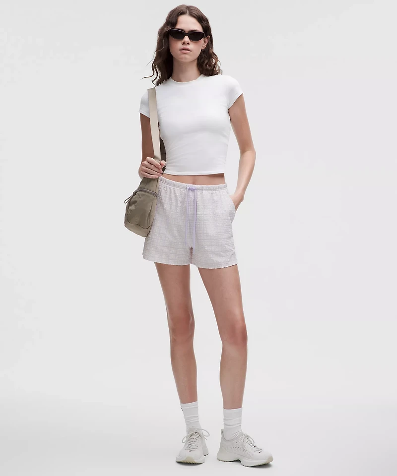 Seersucker Check Mid-Rise Pull-On Short 3" | Women's Shorts