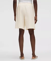 Stretch Woven Ruffle-Waist High-Rise Short 9" | Women's Shorts