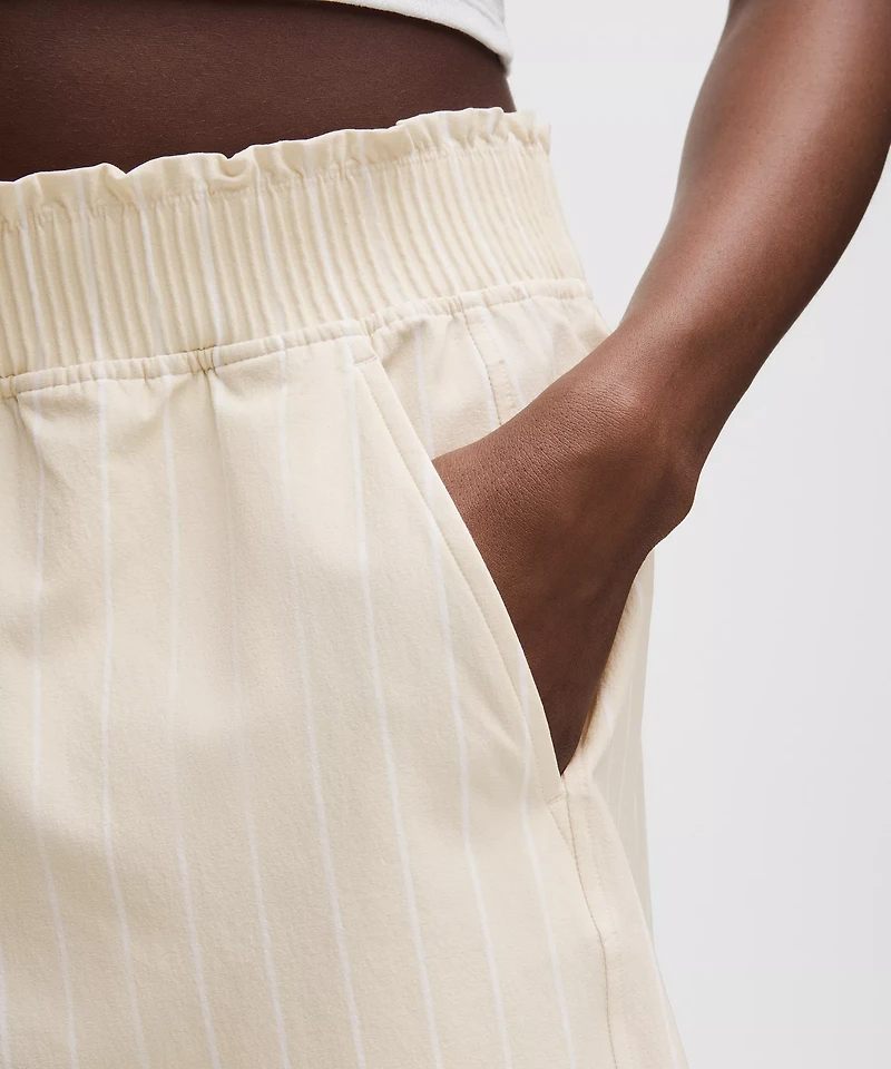 Stretch Woven Ruffle-Waist High-Rise Short 9" | Women's Shorts
