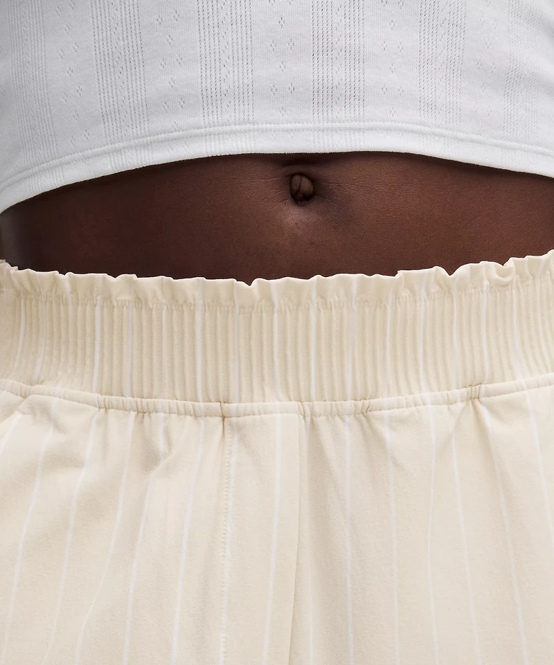 Stretch Woven Ruffle-Waist High-Rise Short 9" | Women's Shorts