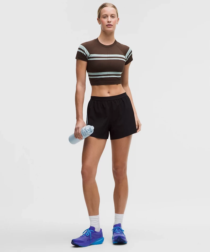 High-Rise Split Short 3" *Stripe