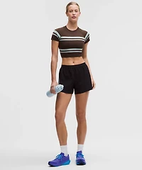 High-Rise Split Short 3" *Stripe