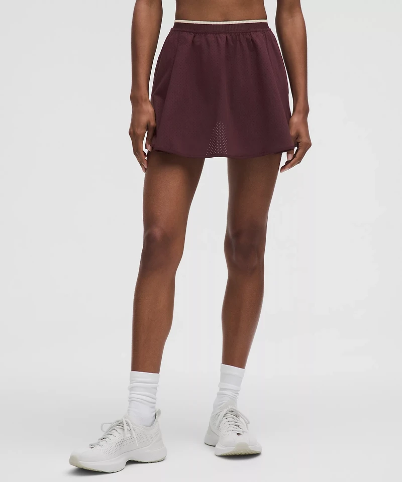 Perforated Narrow Waistband Tennis Skirt