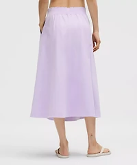 Stretch Woven Ruffle-Waist Midi Skirt | Women's Skirts