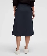Modal-Blend High-Rise A-Line Midi Skirt