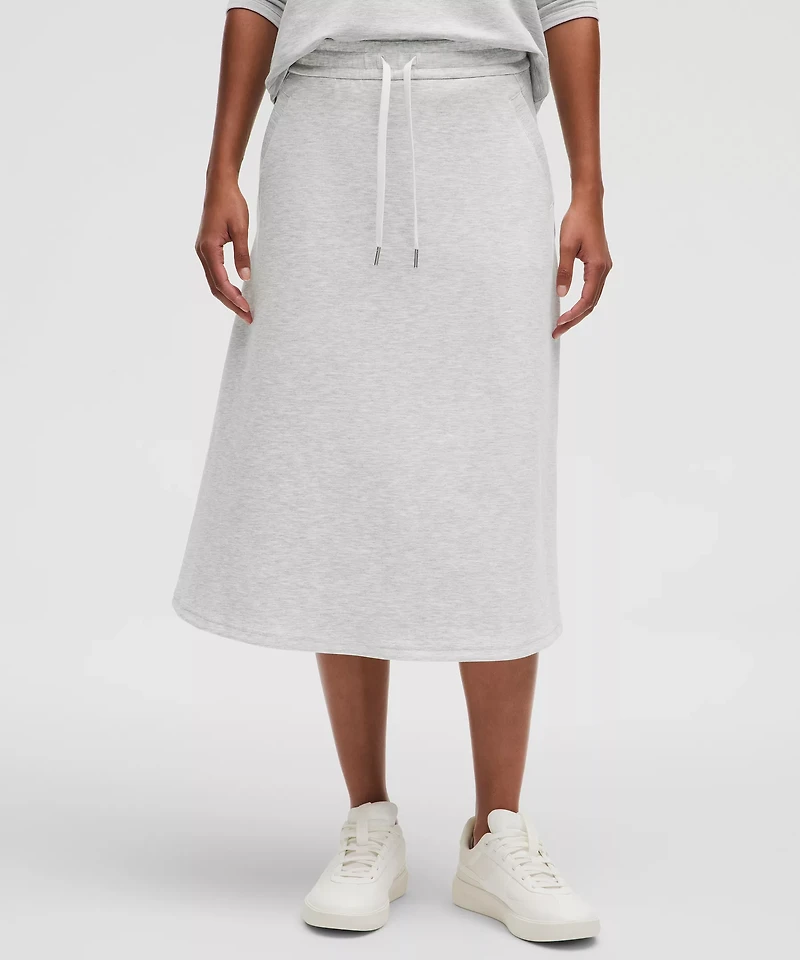 Modal-Blend High-Rise A-Line Midi Skirt