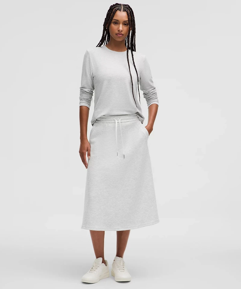 Modal-Blend High-Rise A-Line Midi Skirt