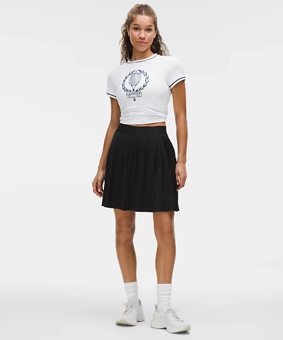Pleated High-Rise Knee-Length Tennis Skirt | Women's Skirts
