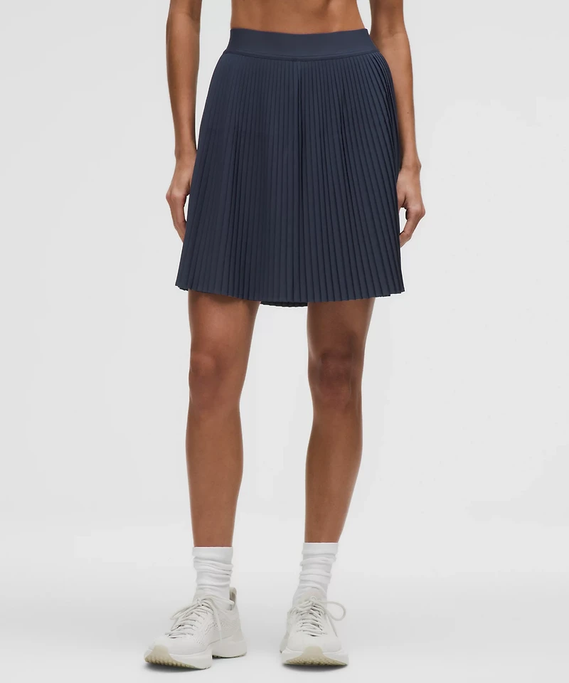 Pleated High-Rise Knee-Length Tennis Skirt | Women's Skirts