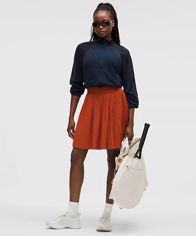 Pleated High-Rise Knee-Length Tennis Skirt | Women's Skirts