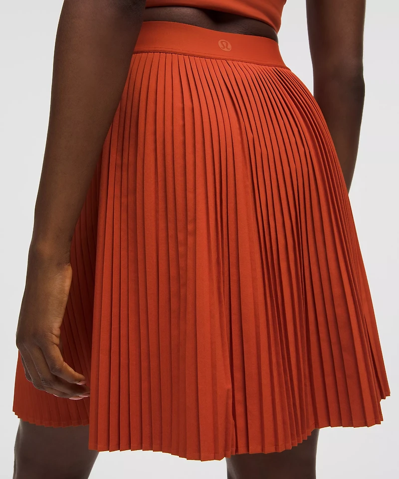 Pleated High-Rise Knee-Length Tennis Skirt | Women's Skirts
