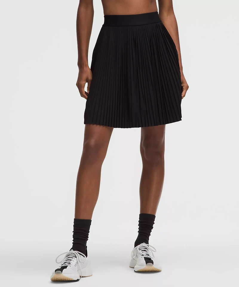 Pleated High-Rise Knee-Length Tennis Skirt | Women's Skirts