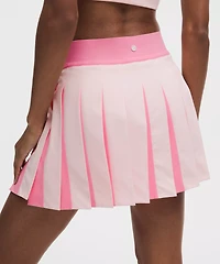 Peek-A-Boo Pleat Mid-Rise Tennis Skirt